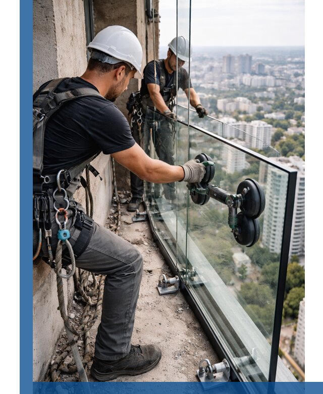Монтаж стеклянных ограждений под ключ с гарантией в Рассказове