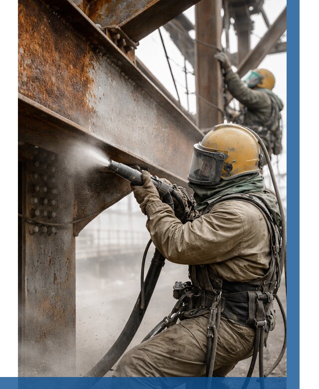 Пескоструйная очистка металлоконструкций в Рассказове по 613 р. ВЫСОТНИК-Рсз