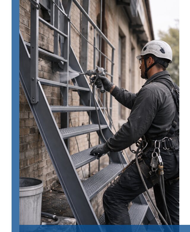 Покраска и антикоррозионная защита пожарных лестниц в Рассказове