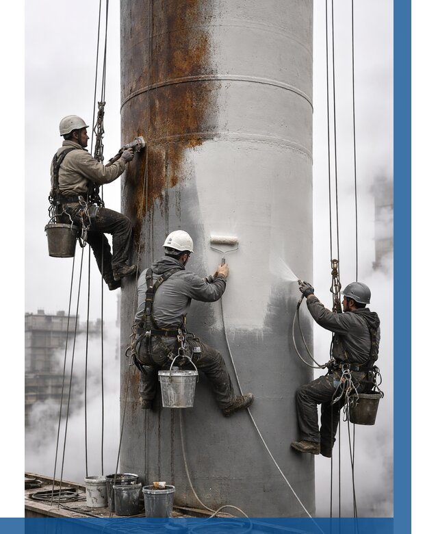 Покраска дымовых труб в Рассказове от 8683 р. | ВЫСОТНИК-Рсз