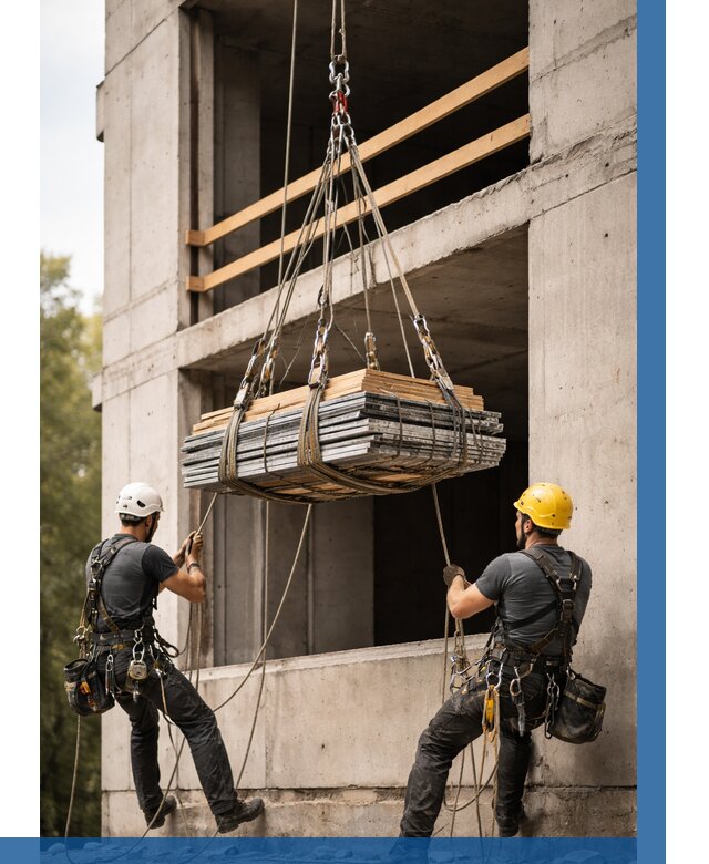 Подъем материала на этаж веревками в Рассказове от 1532 р. | ВЫСОТНИК-Рсз