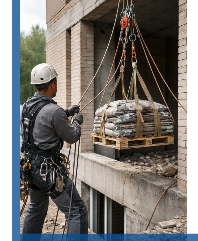 Подъем материалов на этаж веревками в Рассказове оперативно