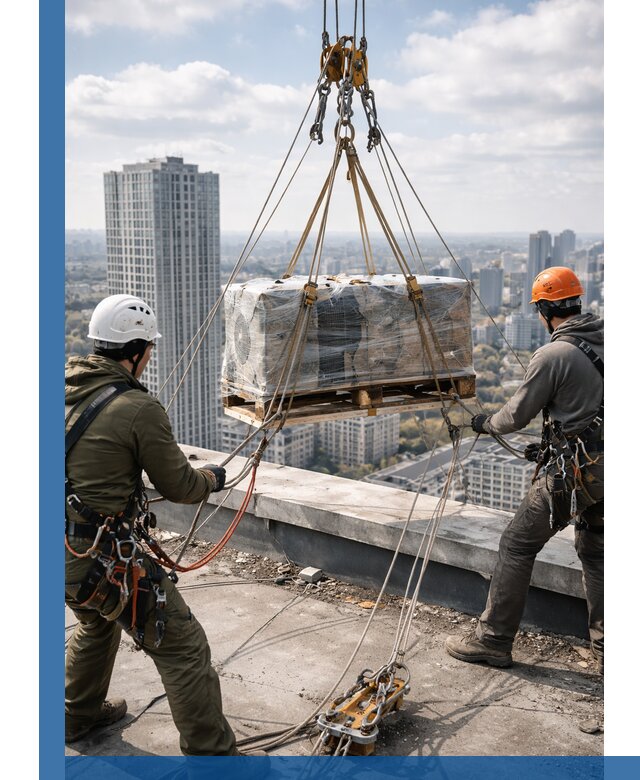 Подъем и монтаж крупногабаритных грузов на крышу в Рассказове