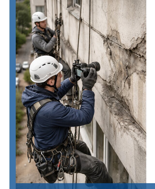 Фотофиксация дефектов фасада с высотной съемкой в Рассказове