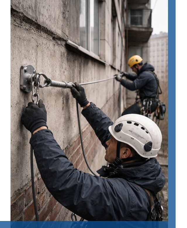 Монтаж анкерных линий в Рассказове от 3065 р. | ВЫСОТНИК-Рсз
