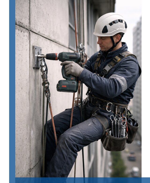 Установка анкерных точек для высотных работ в Рассказове