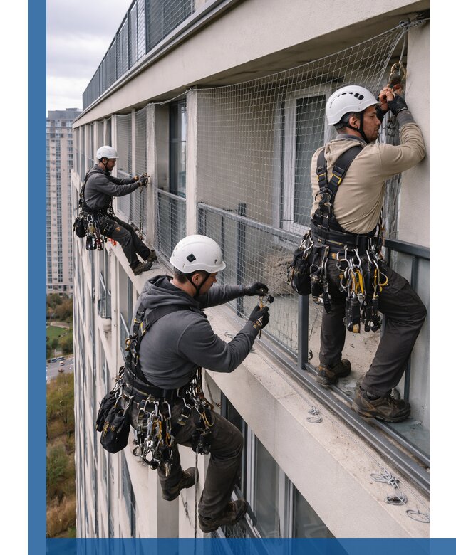 Профессиональный монтаж защитной сетки от птиц в Рассказове